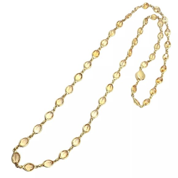 Rare! Authentic Laura Munder 18k Yellow Gold Citrine Long 24" Necklace - Picture 10 of 10